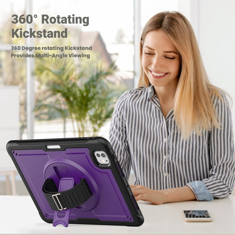 For iPad Pro 11 2025 / 2024 Honeycomb Hand Grip Turntable Stand Tablet Case