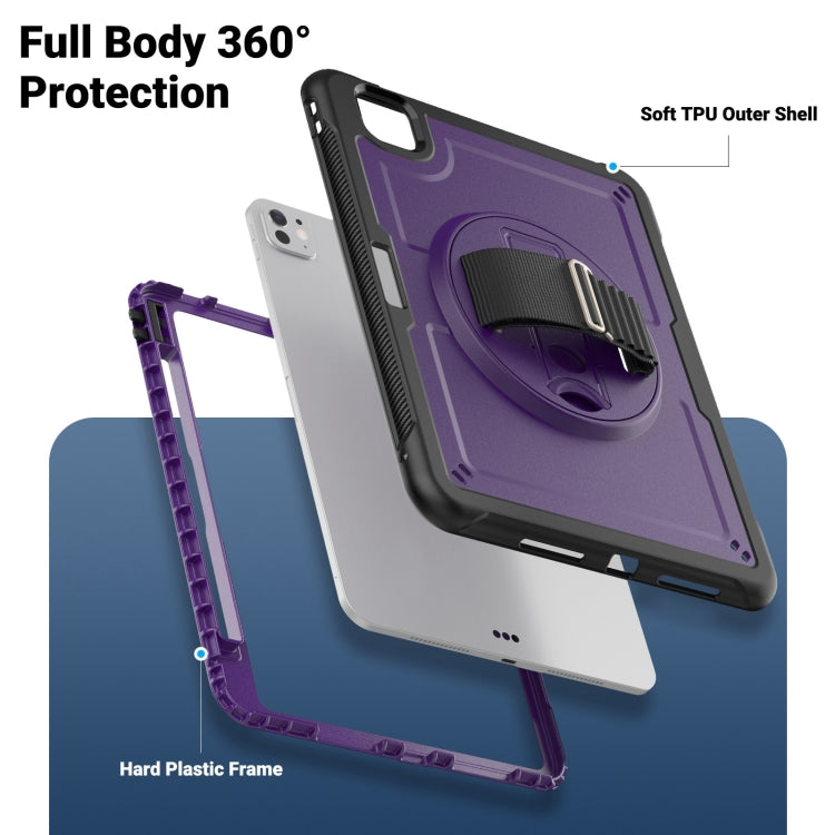 For iPad Pro 11 2025 / 2024 Honeycomb Hand Grip Turntable Stand Tablet Case