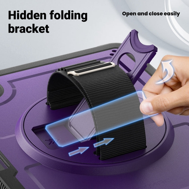 For iPad Pro 11 2025 / 2024 Honeycomb Hand Grip Turntable Stand Tablet Case