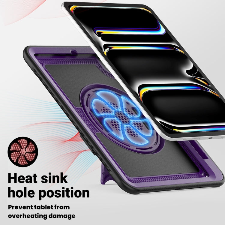 For iPad Pro 11 2025 / 2024 Honeycomb Hand Grip Turntable Stand Tablet Case