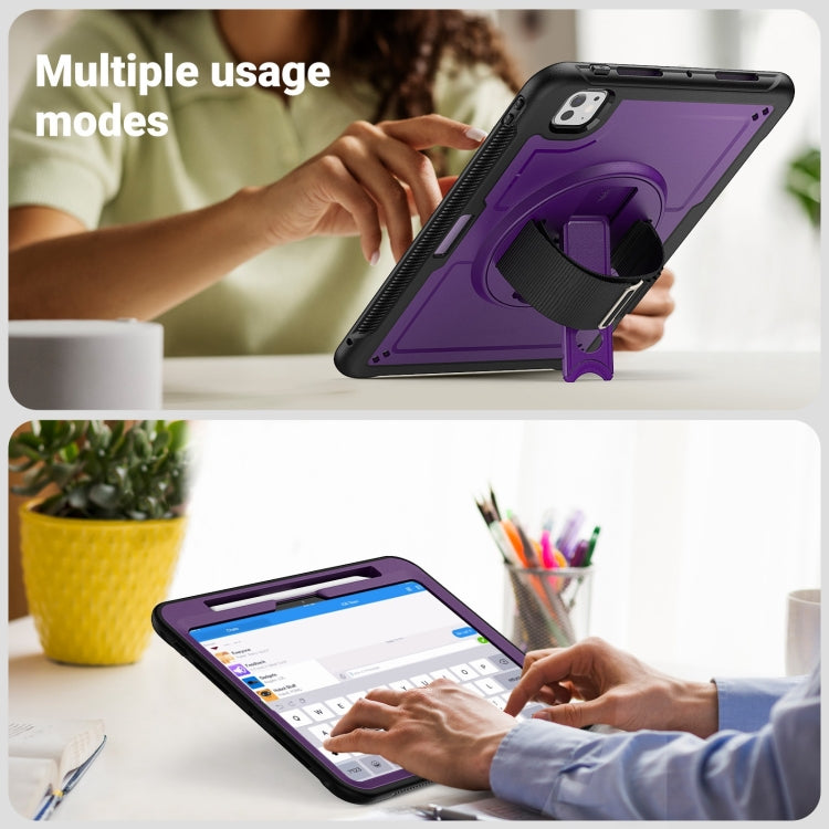 For iPad Pro 11 2025 / 2024 Honeycomb Hand Grip Turntable Stand Tablet Case