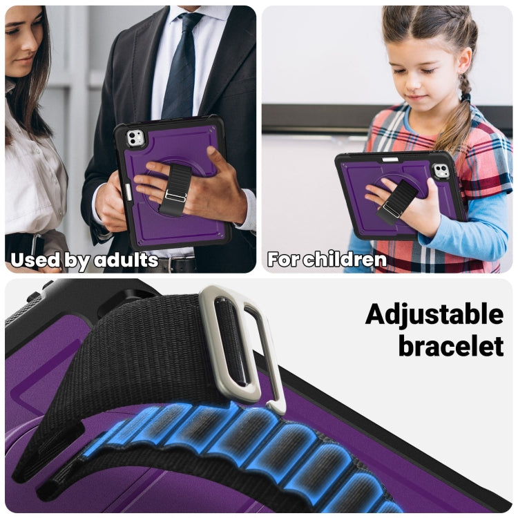 For iPad Pro 11 2025 / 2024 Honeycomb Hand Grip Turntable Stand Tablet Case