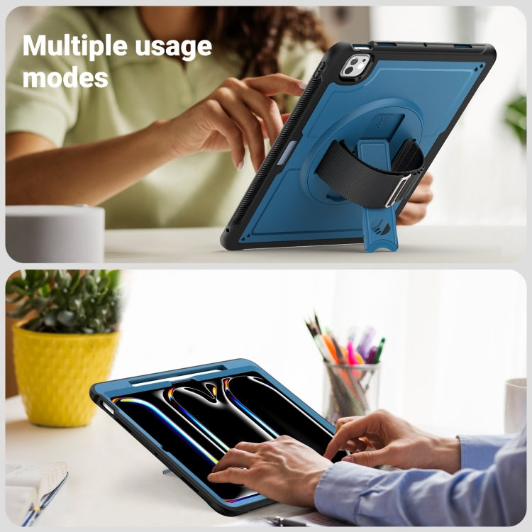 For iPad Pro 13 2025 / 2024 Honeycomb Hand Grip Turntable Stand Tablet Case