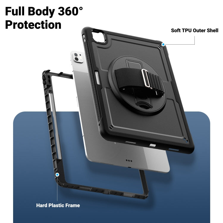 For iPad Pro 13 2025 / 2024 Honeycomb Hand Grip Turntable Stand Tablet Case