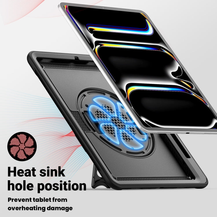 For iPad Pro 13 2025 / 2024 Honeycomb Hand Grip Turntable Stand Tablet Case