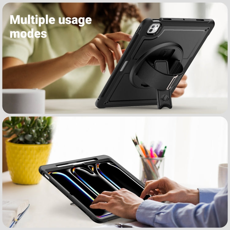 For iPad Pro 13 2025 / 2024 Honeycomb Hand Grip Turntable Stand Tablet Case