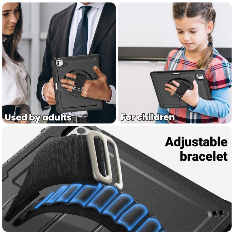 For iPad Pro 13 2025 / 2024 Honeycomb Hand Grip Turntable Stand Tablet Case