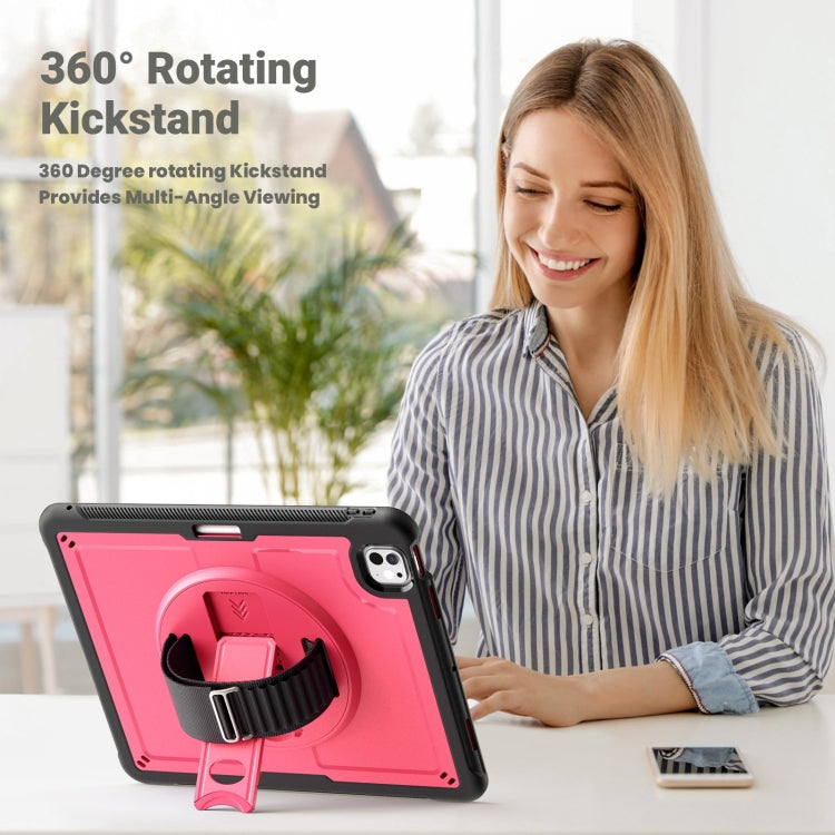 For iPad Pro 13 2025 / 2024 Honeycomb Hand Grip Turntable Stand Tablet Case