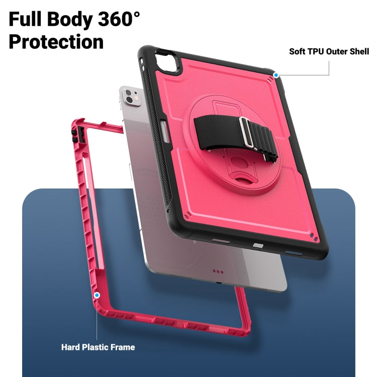 For iPad Pro 13 2025 / 2024 Honeycomb Hand Grip Turntable Stand Tablet Case