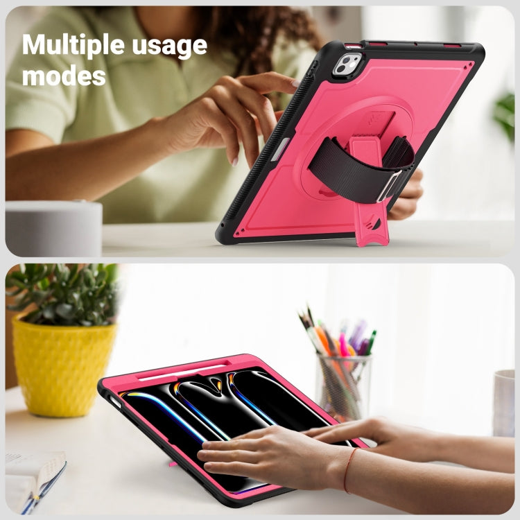 For iPad Pro 13 2025 / 2024 Honeycomb Hand Grip Turntable Stand Tablet Case