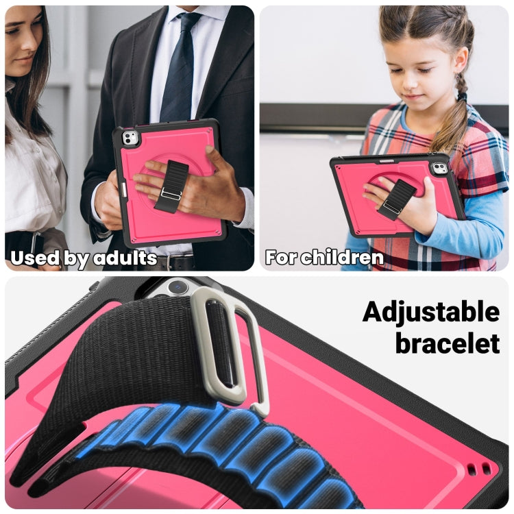 For iPad Pro 13 2025 / 2024 Honeycomb Hand Grip Turntable Stand Tablet Case