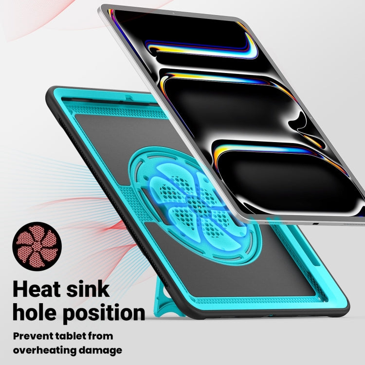 For iPad Pro 13 2025 / 2024 Honeycomb Hand Grip Turntable Stand Tablet Case