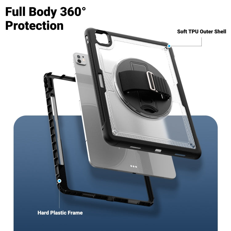 For iPad Pro 13 2025 / 2024 Honeycomb Hand Grip Turntable Stand Tablet Case