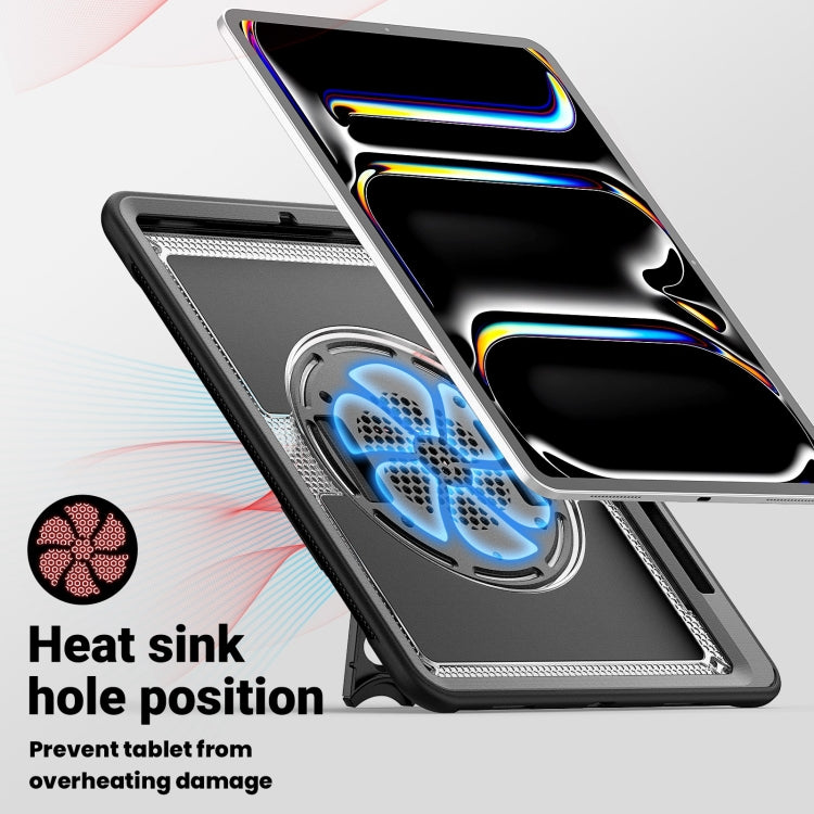 For iPad Pro 13 2025 / 2024 Honeycomb Hand Grip Turntable Stand Tablet Case
