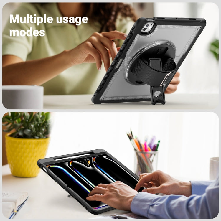For iPad Pro 13 2025 / 2024 Honeycomb Hand Grip Turntable Stand Tablet Case