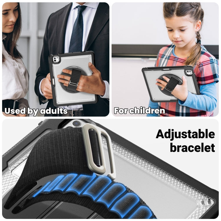 For iPad Pro 13 2025 / 2024 Honeycomb Hand Grip Turntable Stand Tablet Case