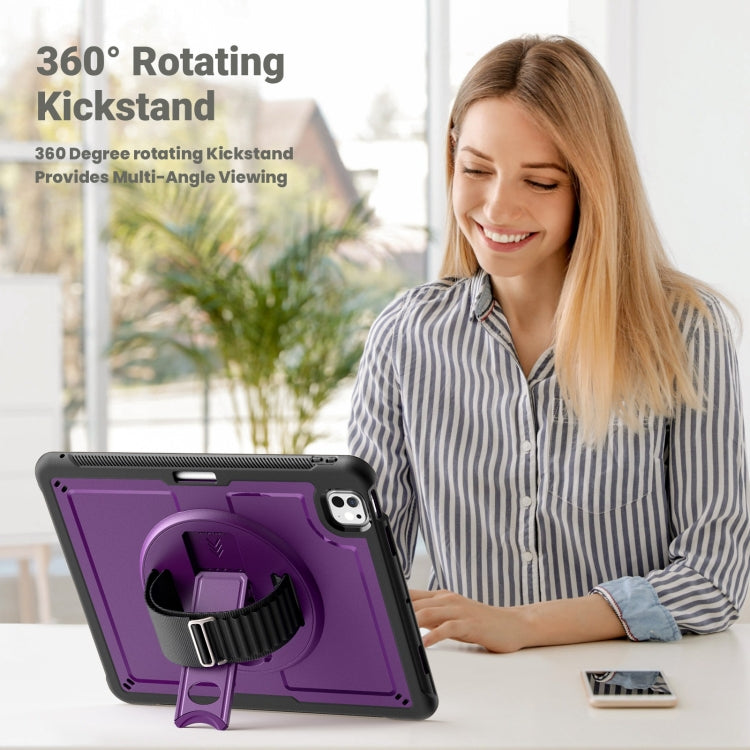 For iPad Pro 13 2025 / 2024 Honeycomb Hand Grip Turntable Stand Tablet Case