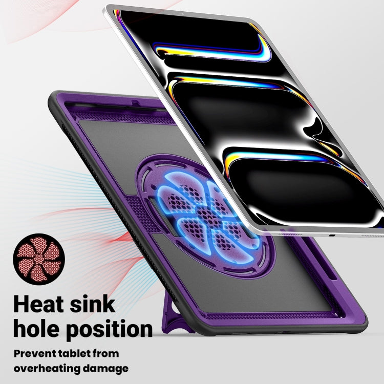 For iPad Pro 13 2025 / 2024 Honeycomb Hand Grip Turntable Stand Tablet Case