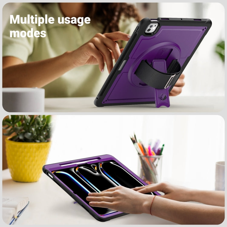 For iPad Pro 13 2025 / 2024 Honeycomb Hand Grip Turntable Stand Tablet Case