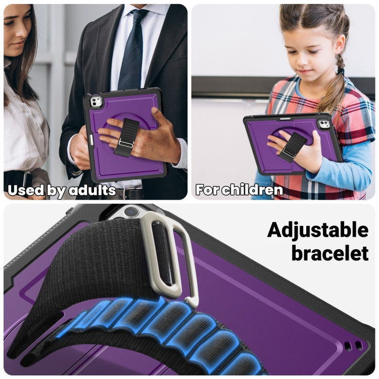 For iPad Pro 13 2025 / 2024 Honeycomb Hand Grip Turntable Stand Tablet Case