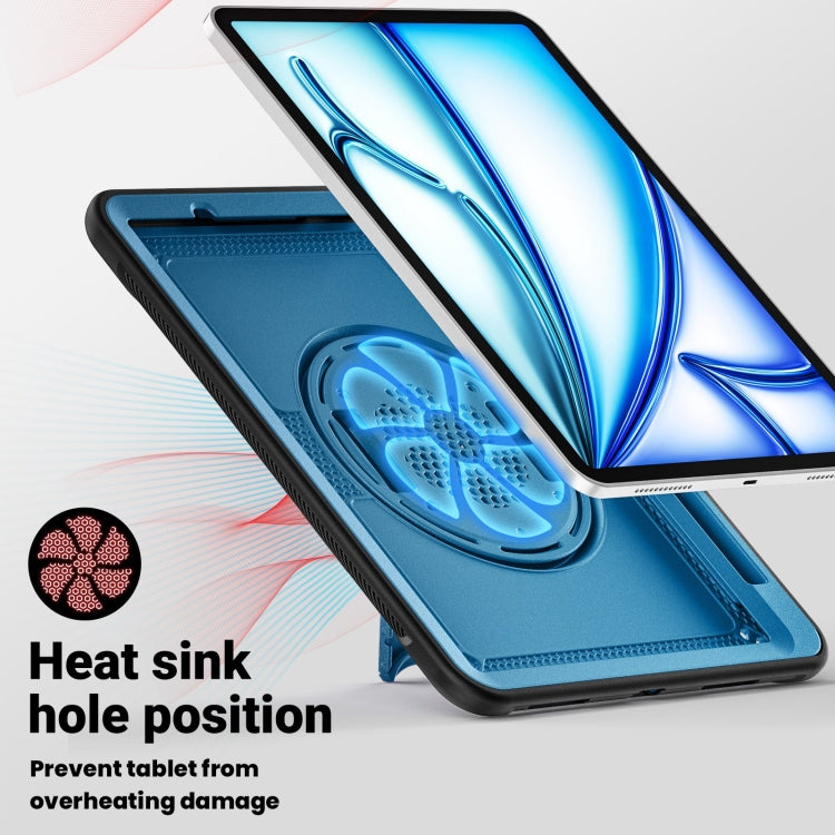 For iPad Air 11 2026 / 2025 / 2024 Honeycomb Hand Grip Turntable Stand Tablet Case