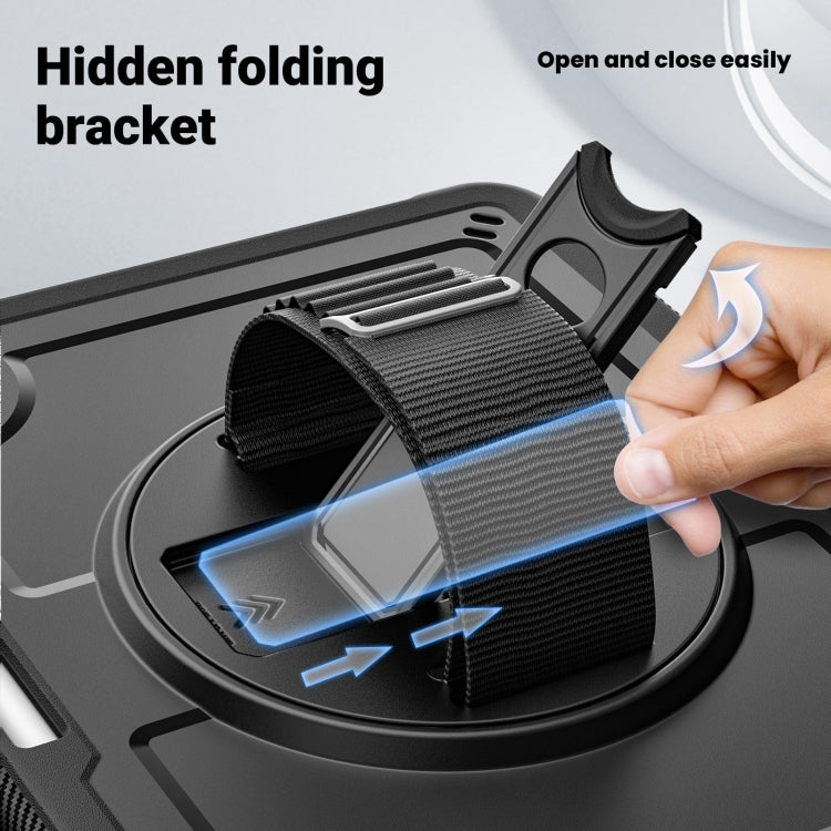For iPad Air 11 2026 / 2025 / 2024 Honeycomb Hand Grip Turntable Stand Tablet Case