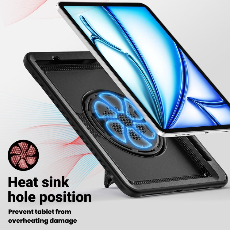 For iPad Air 11 2026 / 2025 / 2024 Honeycomb Hand Grip Turntable Stand Tablet Case