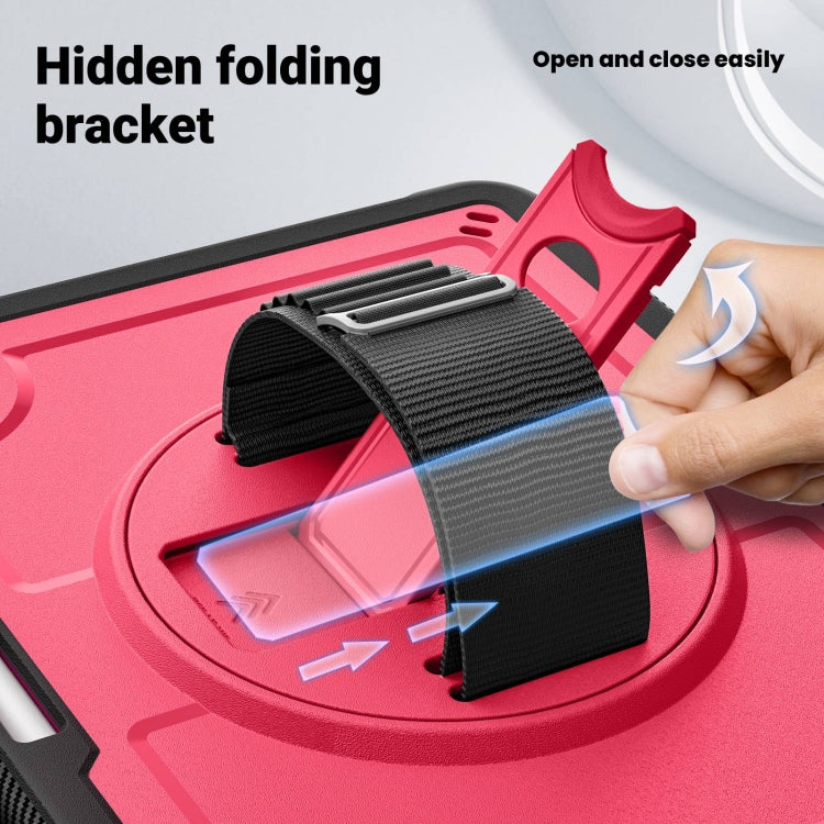 For iPad Air 11 2026 / 2025 / 2024 Honeycomb Hand Grip Turntable Stand Tablet Case