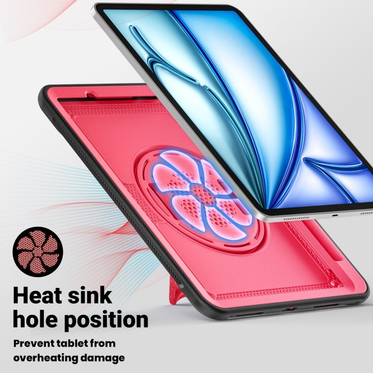 For iPad Air 11 2026 / 2025 / 2024 Honeycomb Hand Grip Turntable Stand Tablet Case