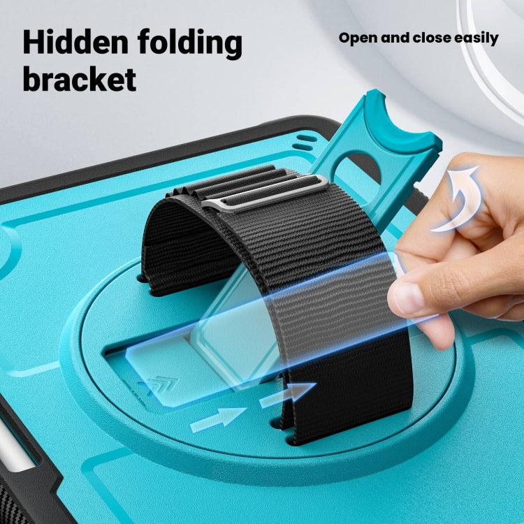 For iPad Air 11 2026 / 2025 / 2024 Honeycomb Hand Grip Turntable Stand Tablet Case