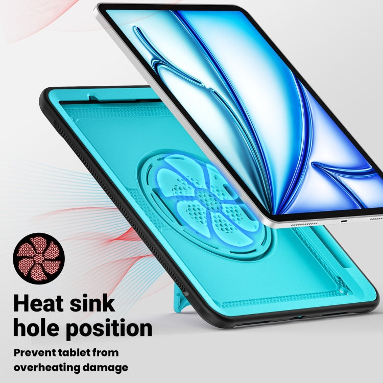 For iPad Air 11 2026 / 2025 / 2024 Honeycomb Hand Grip Turntable Stand Tablet Case