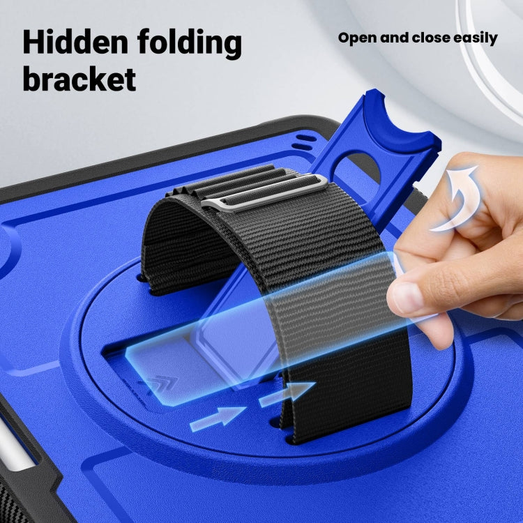 For iPad Air 11 2026 / 2025 / 2024 Honeycomb Hand Grip Turntable Stand Tablet Case