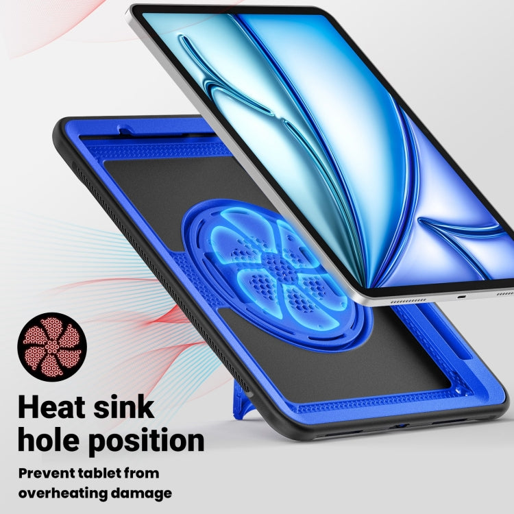 For iPad Air 11 2026 / 2025 / 2024 Honeycomb Hand Grip Turntable Stand Tablet Case