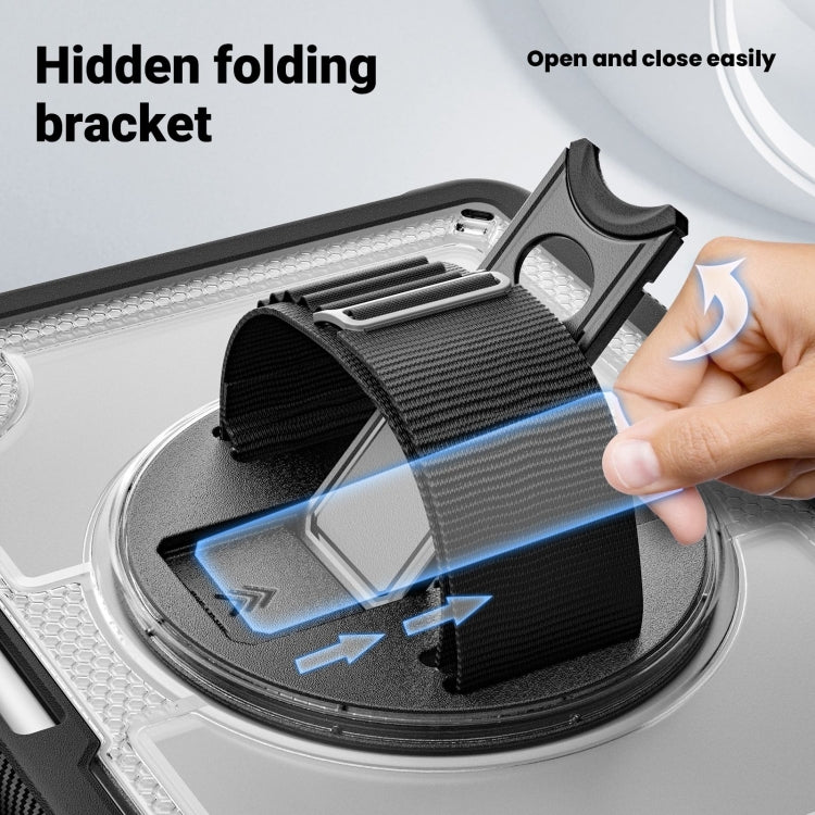 For iPad Air 11 2026 / 2025 / 2024 Honeycomb Hand Grip Turntable Stand Tablet Case