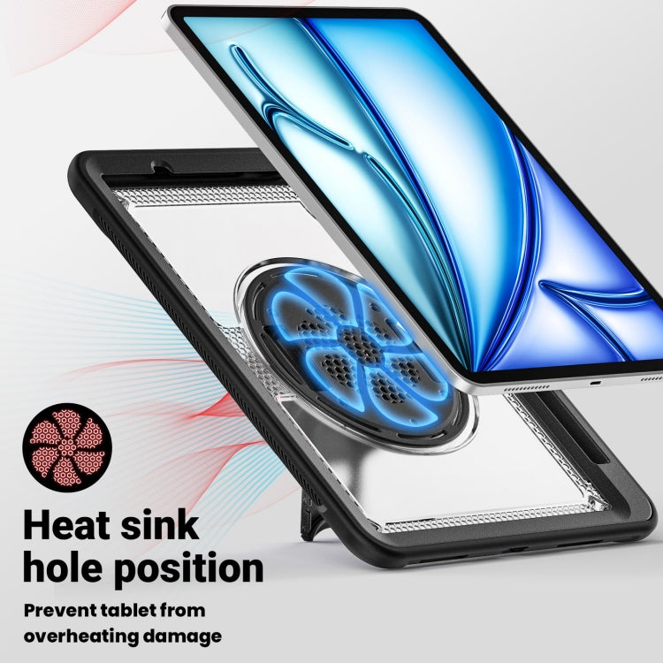 For iPad Air 11 2026 / 2025 / 2024 Honeycomb Hand Grip Turntable Stand Tablet Case