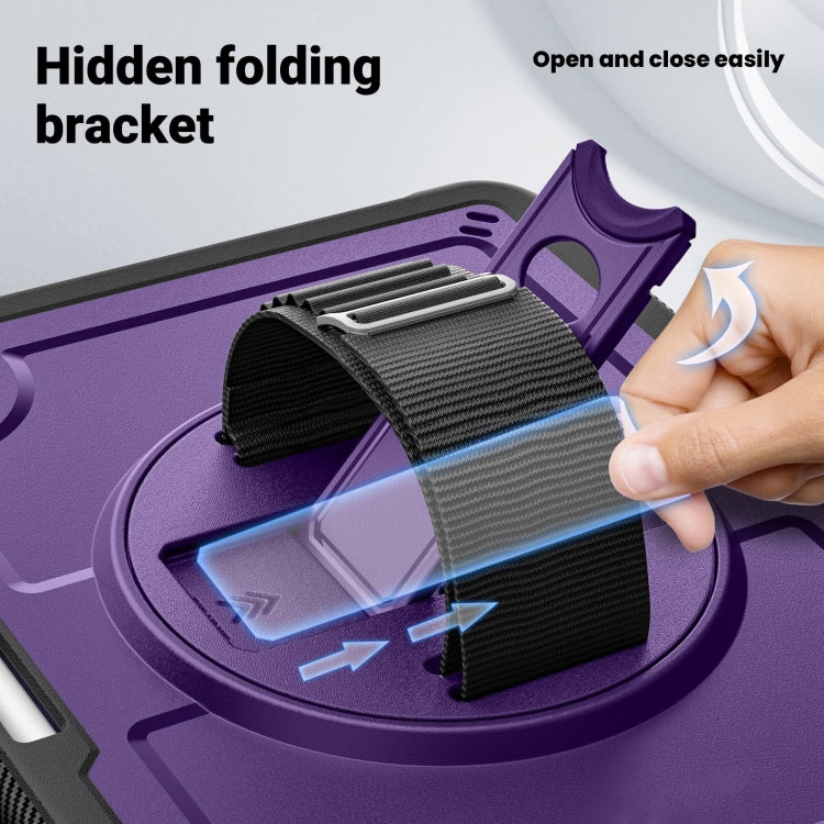 For iPad Air 11 2026 / 2025 / 2024 Honeycomb Hand Grip Turntable Stand Tablet Case