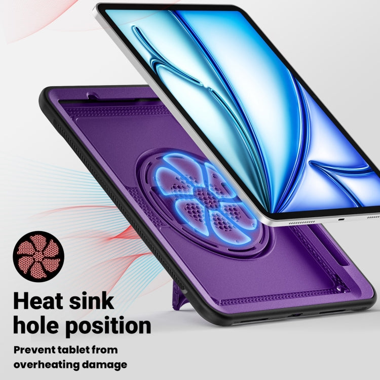 For iPad Air 11 2026 / 2025 / 2024 Honeycomb Hand Grip Turntable Stand Tablet Case