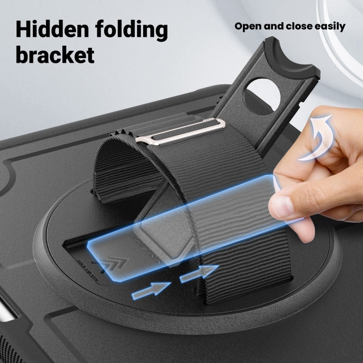 For iPad Air 13 2026 / 2025 / 2024 Honeycomb Hand Grip Turntable Stand Tablet Case