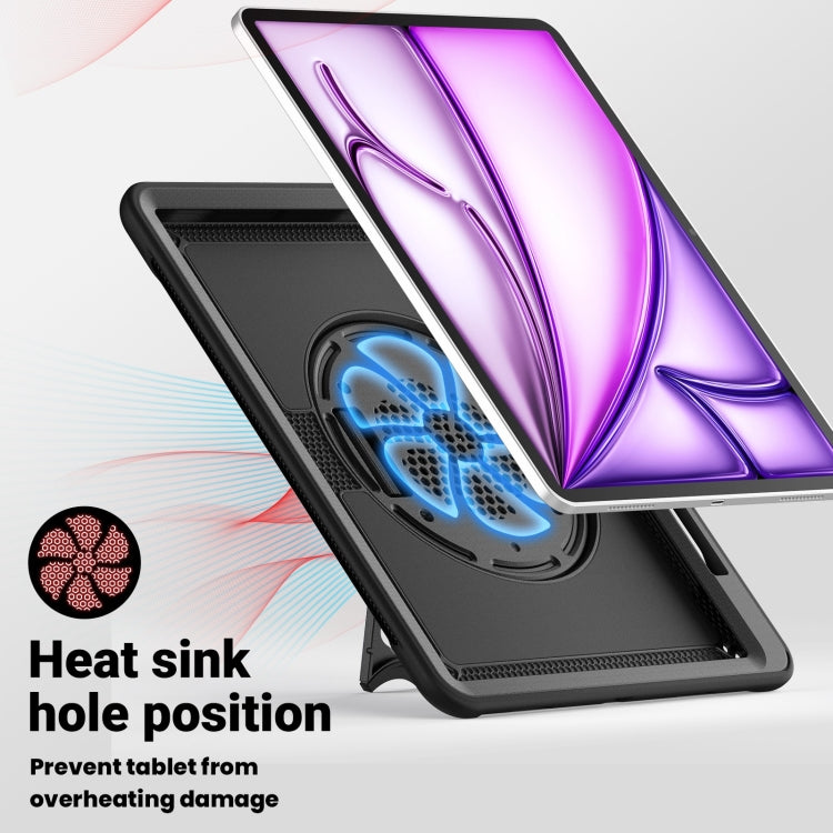 For iPad Air 13 2026 / 2025 / 2024 Honeycomb Hand Grip Turntable Stand Tablet Case