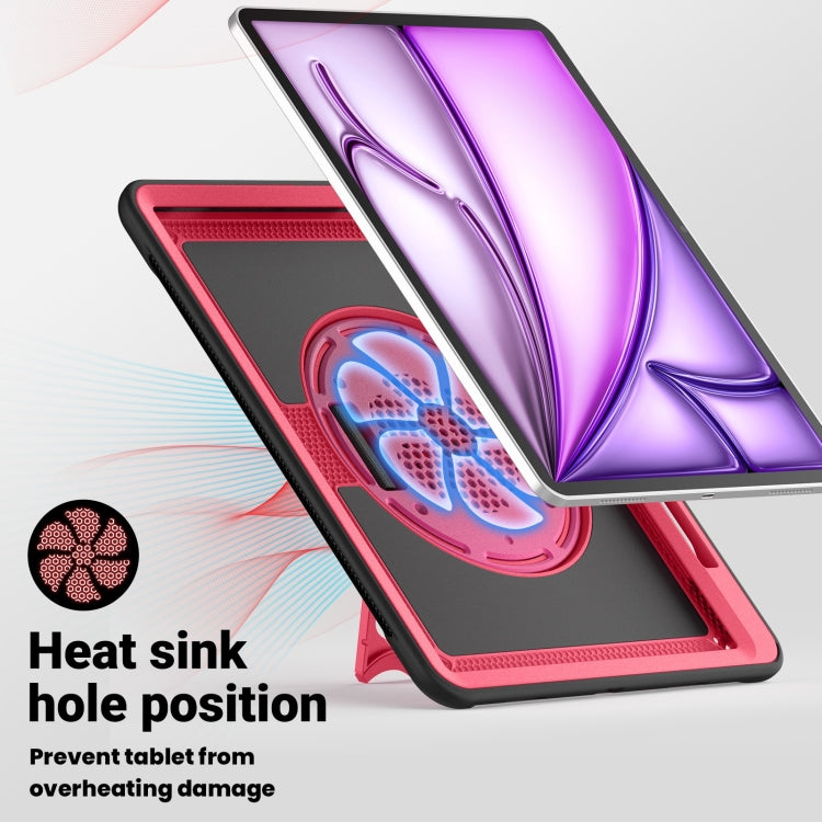 For iPad Air 13 2026 / 2025 / 2024 Honeycomb Hand Grip Turntable Stand Tablet Case