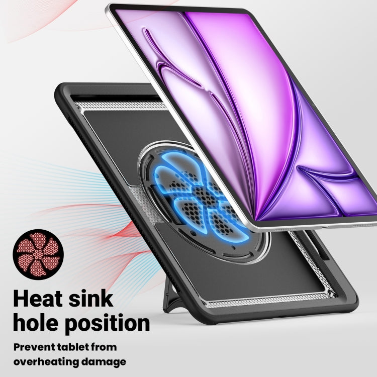For iPad Air 13 2026 / 2025 / 2024 Honeycomb Hand Grip Turntable Stand Tablet Case