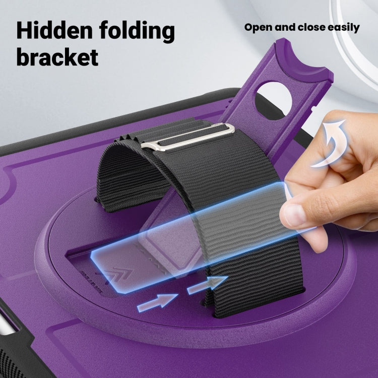 For iPad Air 13 2026 / 2025 / 2024 Honeycomb Hand Grip Turntable Stand Tablet Case