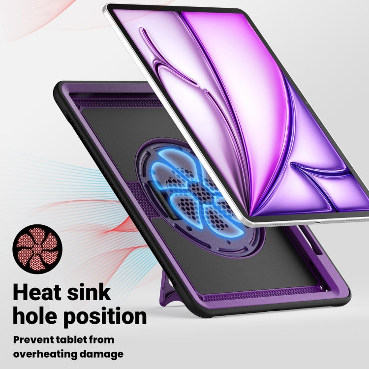 For iPad Air 13 2026 / 2025 / 2024 Honeycomb Hand Grip Turntable Stand Tablet Case