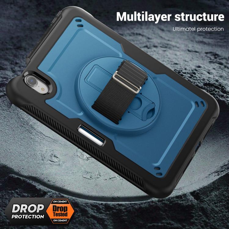 For iPad mini 2024 / mini 6 Honeycomb Hand Grip Turntable Stand Tablet Case
