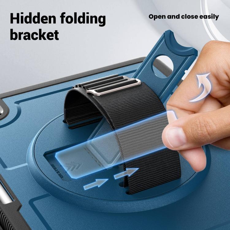 For iPad mini 2024 / mini 6 Honeycomb Hand Grip Turntable Stand Tablet Case