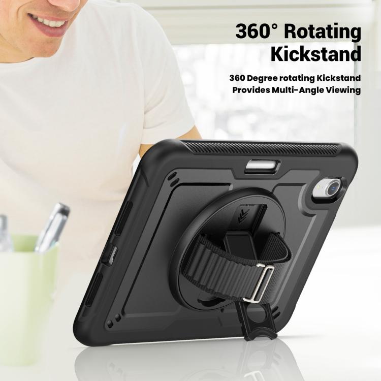For iPad mini 2024 / mini 6 Honeycomb Hand Grip Turntable Stand Tablet Case