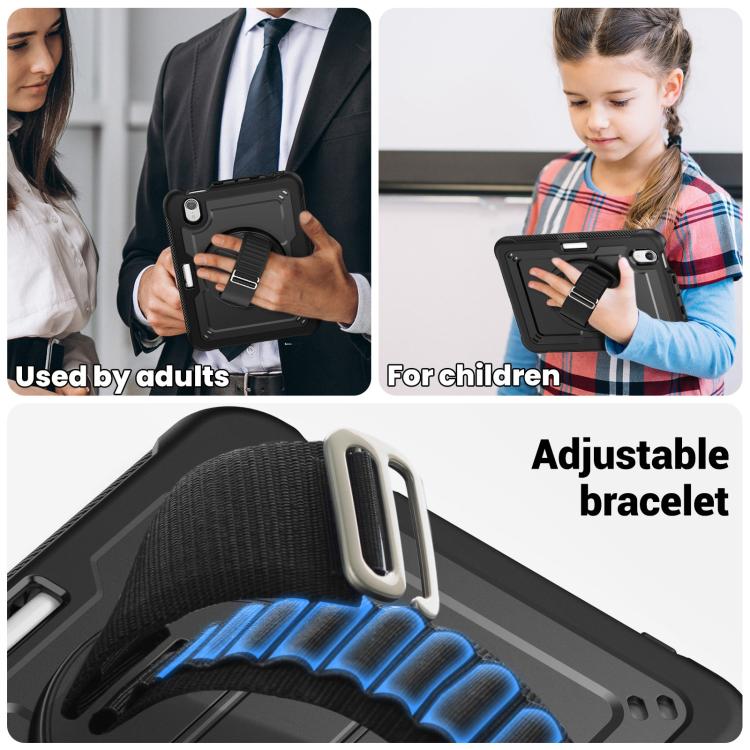 For iPad mini 2024 / mini 6 Honeycomb Hand Grip Turntable Stand Tablet Case