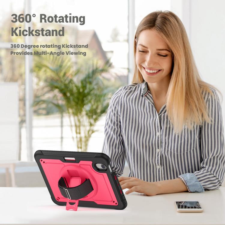 For iPad mini 2024 / mini 6 Honeycomb Hand Grip Turntable Stand Tablet Case