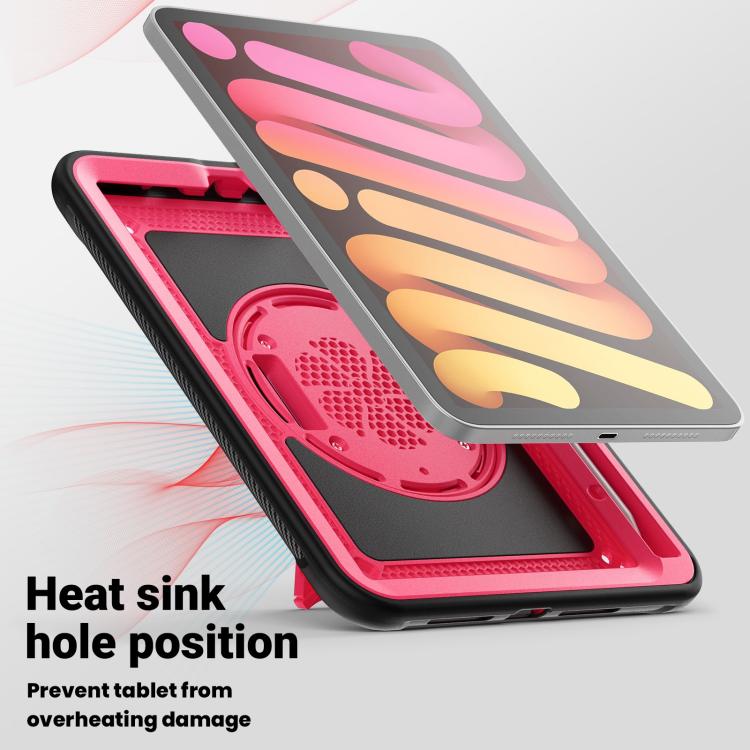 For iPad mini 2024 / mini 6 Honeycomb Hand Grip Turntable Stand Tablet Case