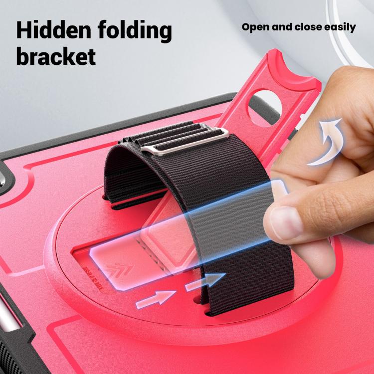 For iPad mini 2024 / mini 6 Honeycomb Hand Grip Turntable Stand Tablet Case